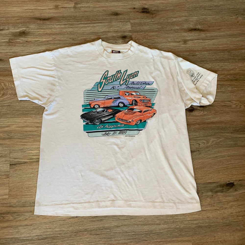 Vintage 1994 South Lyon Auto Show T-Shirt XL Best Fruit of the Loom Car Graphic